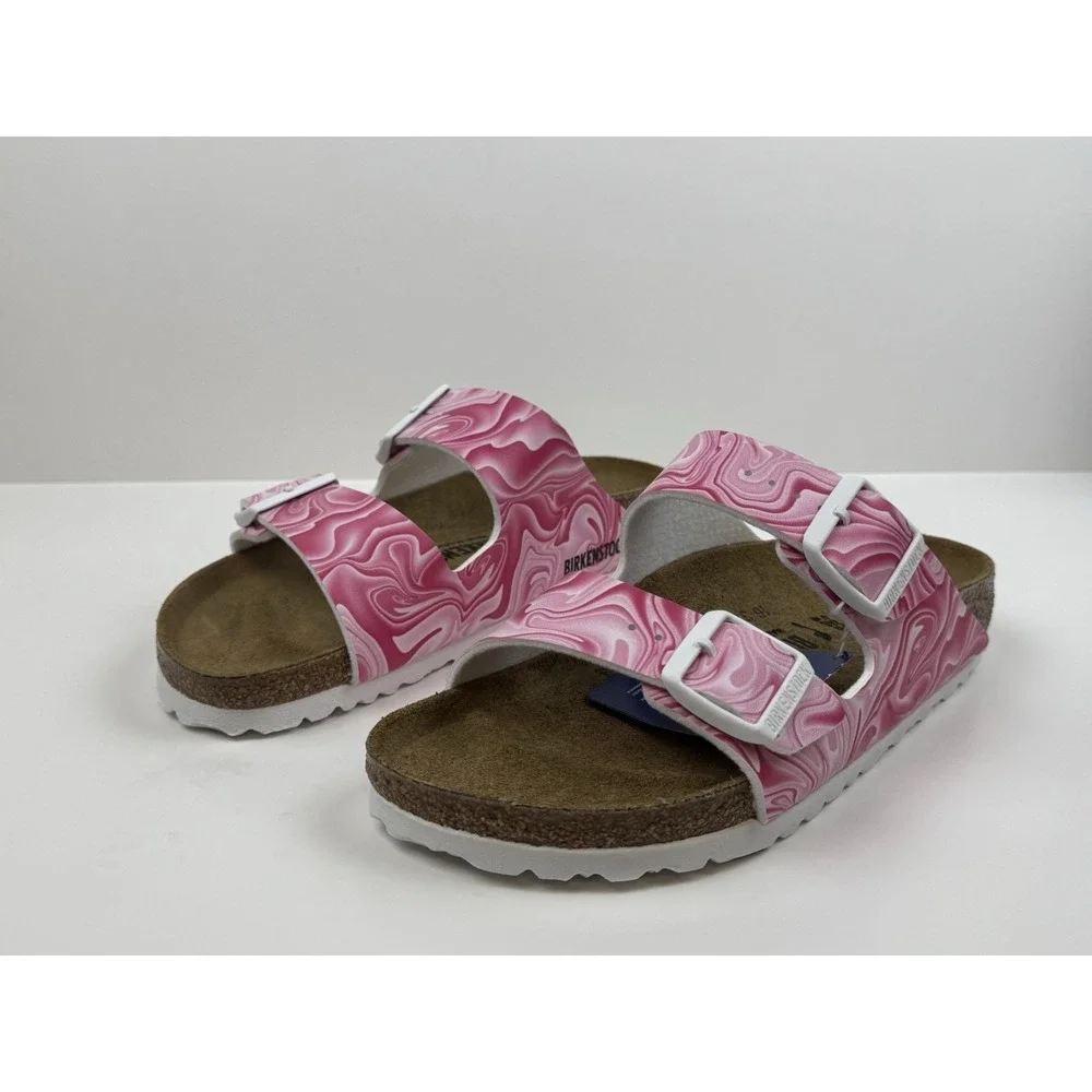 Birkenstock Arizona Birko-Flor Sandals Wmns Size 7 - 38 Twirl Fuchsia Tulip Pink